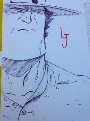 An asymmetrical portrait of Long John, from Crocker-Con 2014