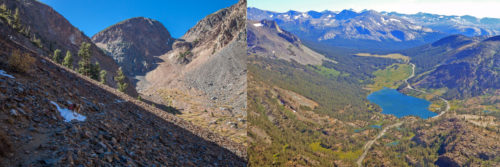 Lundy Pass on the left, Tioga Pass on the right.