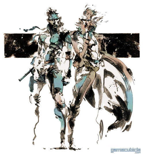 Solid Snake and Liquid Snake (not the cleverest of names) from Metal Gear Solid 1; art by Yoji Shinkawa