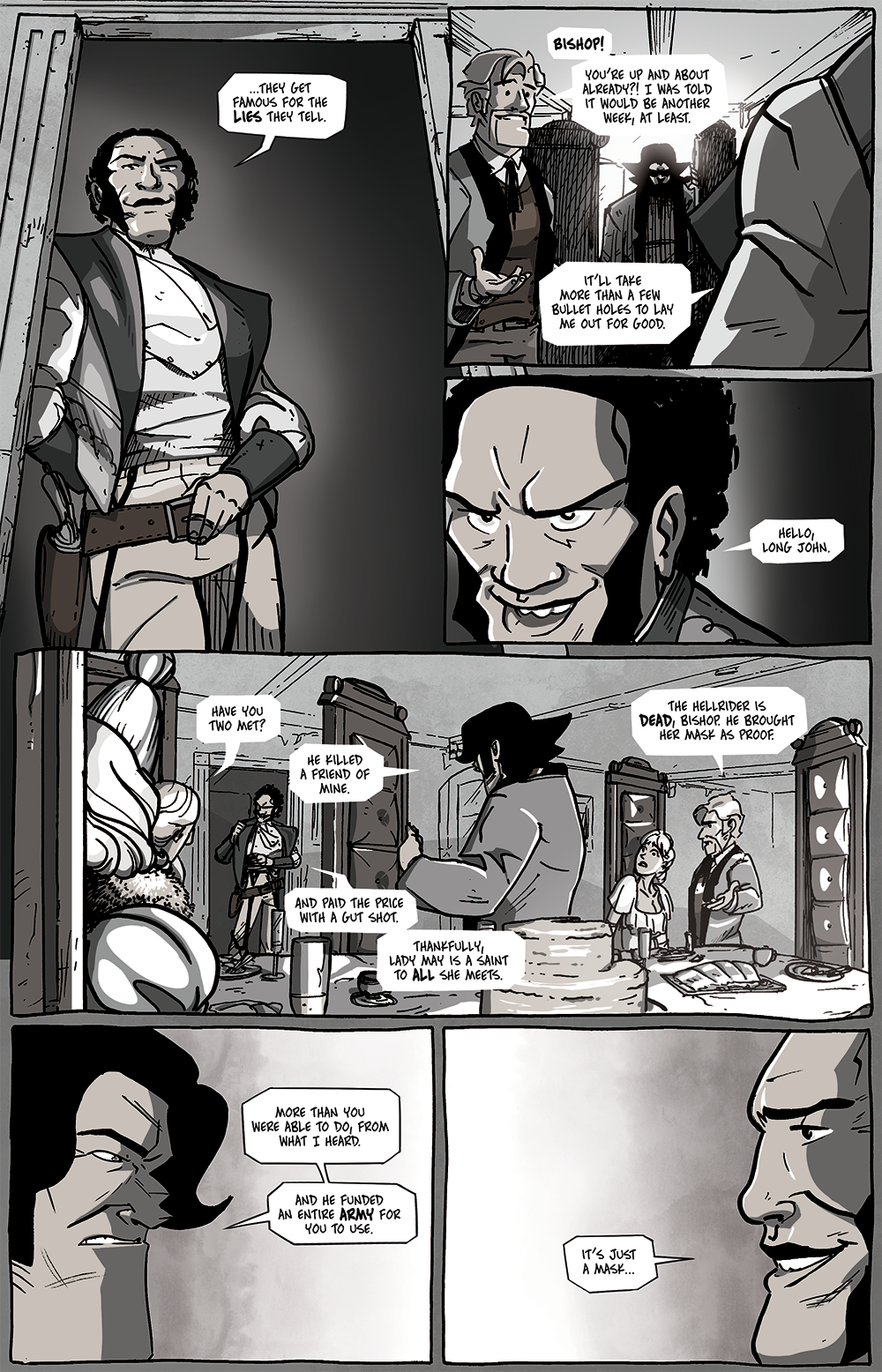 Panel three is probably my favorite drawing of Bishop I've ever done. The last panel is a close second, though.