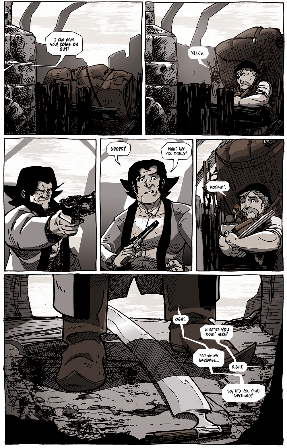 I love this page. One of the few in the series where I could just see it playing out like a movie in my head, the pacing, timing, and the acting (of Geoff, especially). I love this page. One of the few in the series where I could just see it playing out like a movie in my head, the pacing, timing, and the acting (of Geoff, especially).