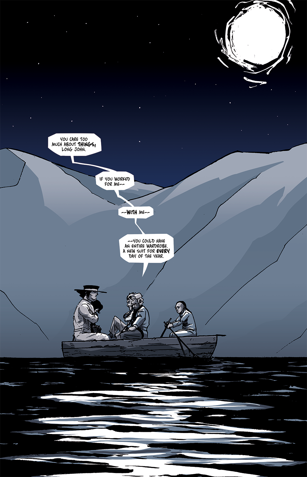 My favorite part of this drawing is that the boat is tilted back ever so slightly because Long John is so thicc. My favorite part of this drawing is that the boat is tilted back ever so slightly because Long John is so thicc.