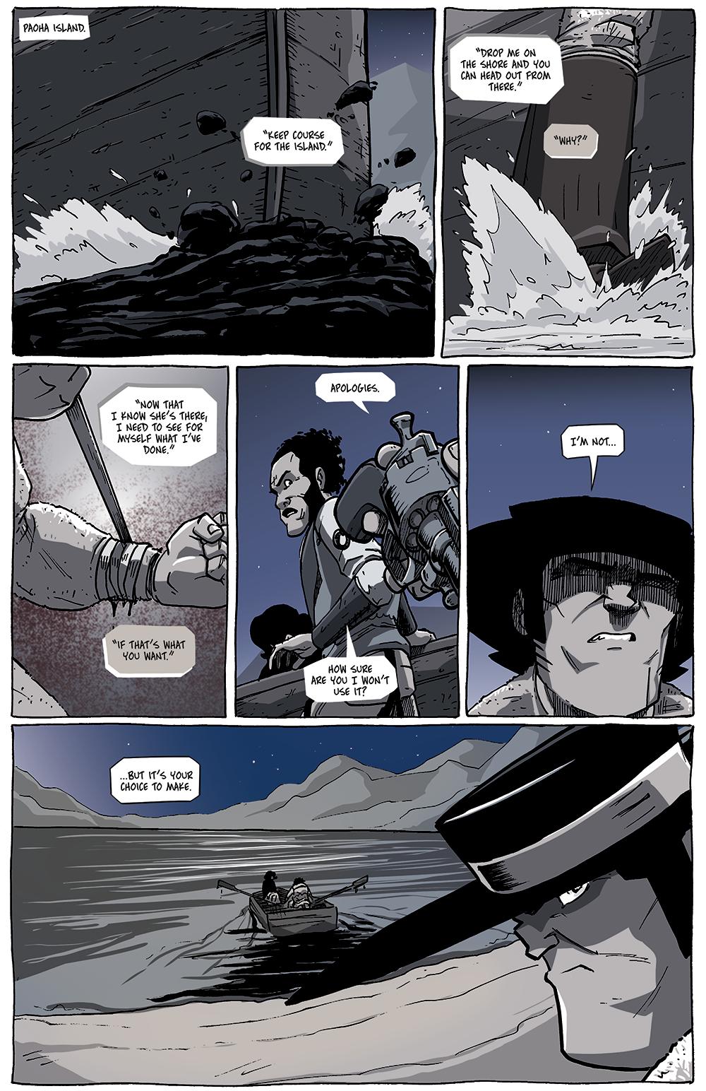 I was so tired of drawing/inking/coloring/shading the water at this point.