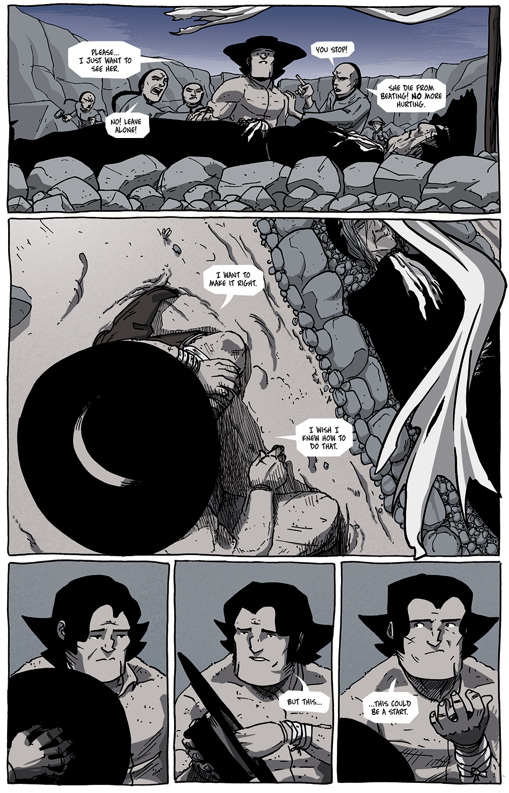 Panel 2 is an all-timer for me. I guess I just really like drawing sad, quiet scenes. Note to self.