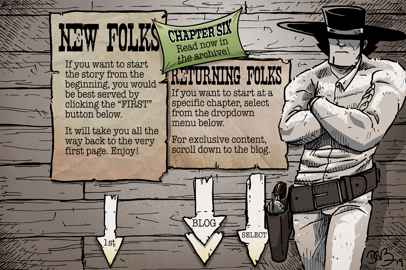 It's lucky for us that Long John decided to chill out right in front of this helpful wall.